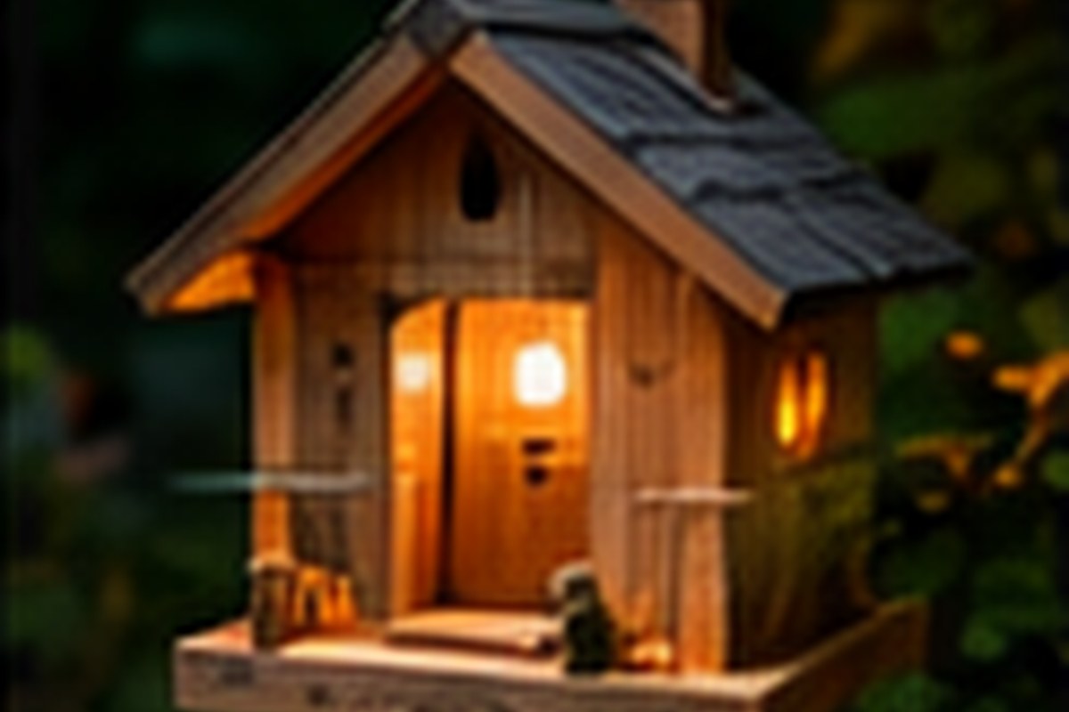 Vogelhaus aus Restholz dekorieren